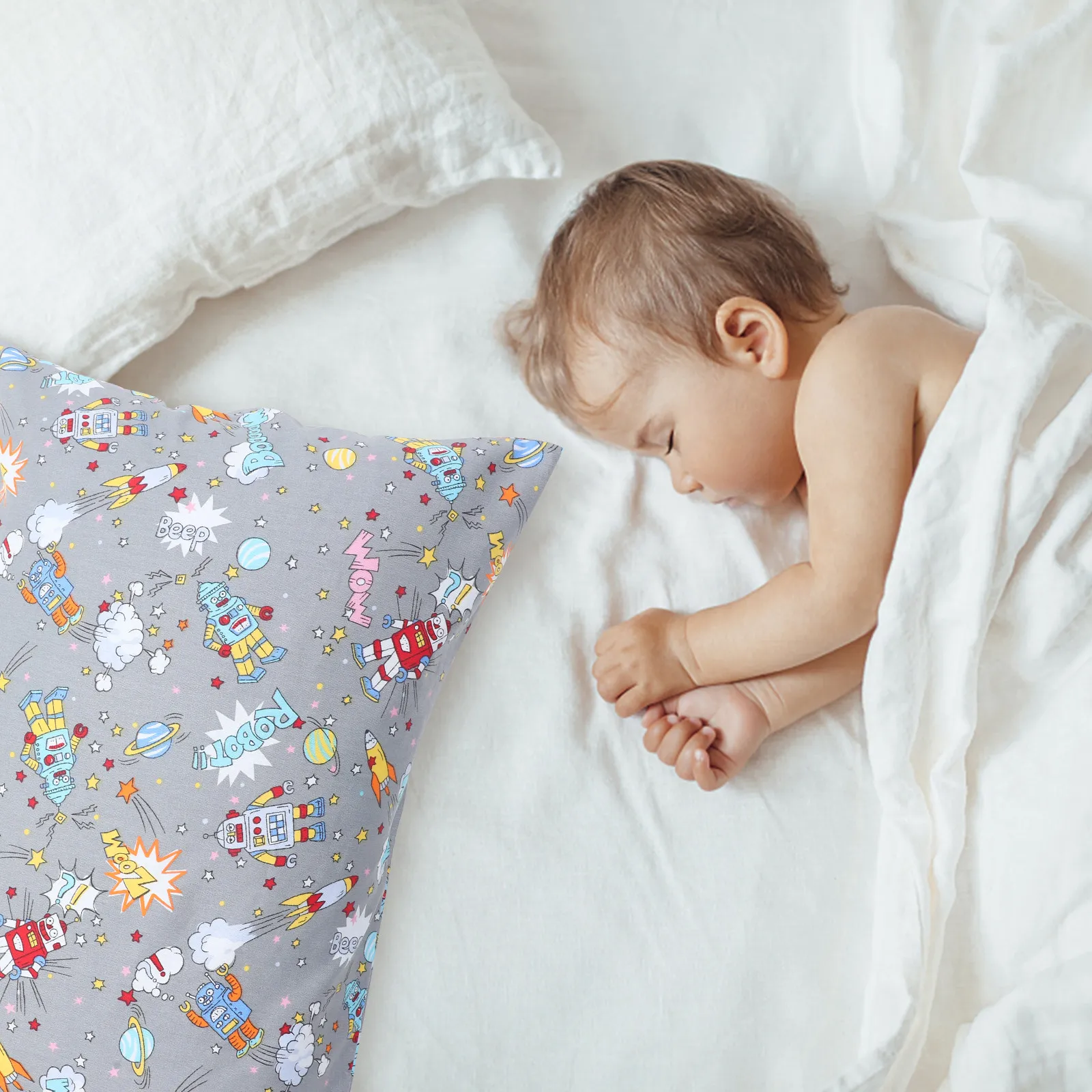 Funda de almohada infantil de algodón con cierre de sobre dinosaurios - imagen 4