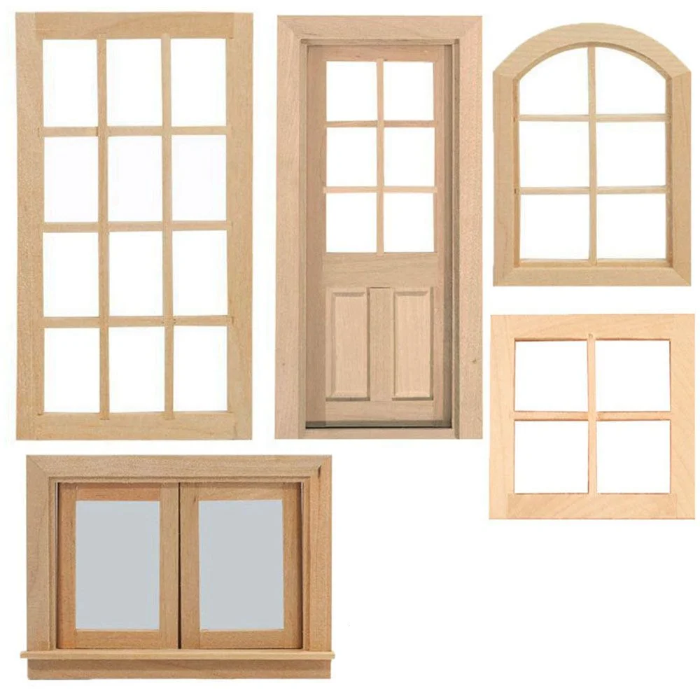 Puerta blanca abatible para casa de muñecas – Escala 1:12