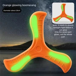 Disco volador boomerang de goma suave irrompible que brilla