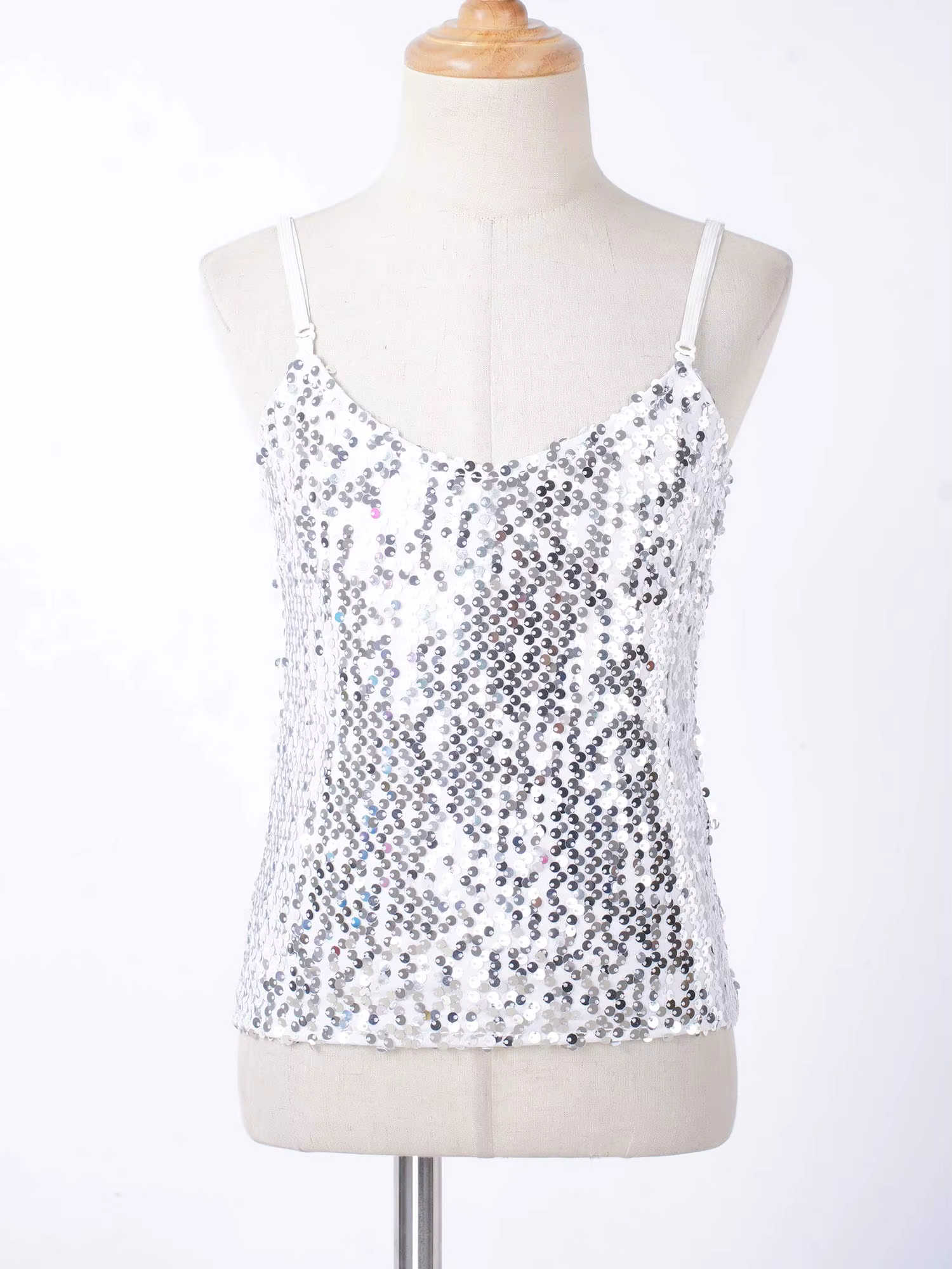 Chaleco de verano con lentejuelas infantiles escote V para baile - imagen 2