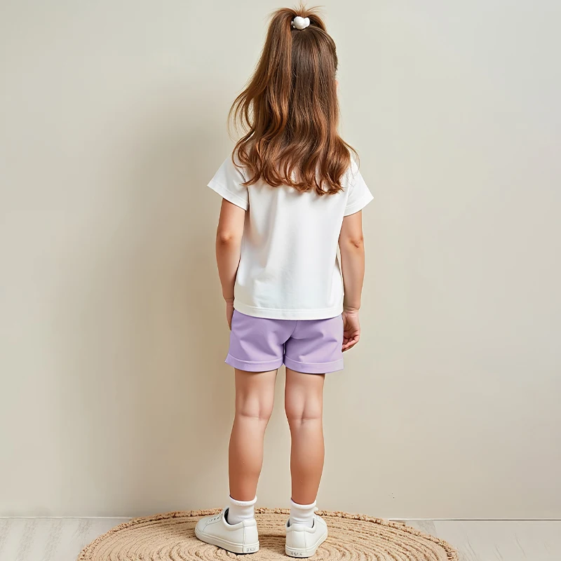 Conjunto verano niña – camiseta algodón mariposas y pantalón corto - imagen 3