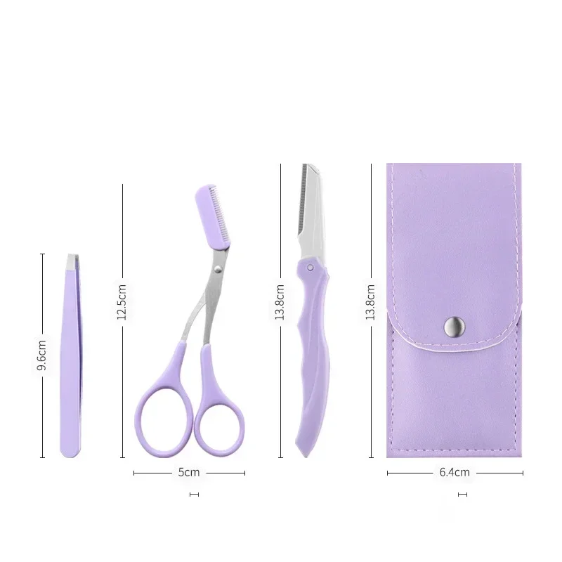 Kit de herramientas para cejas portátil con peine y tijeras - imagen 4