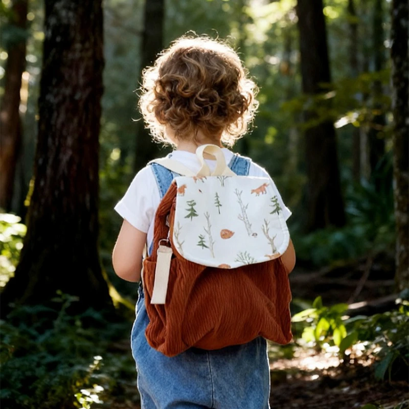 Mochila infantil de pana para guardería, bolso viaje cómodo - imagen 3