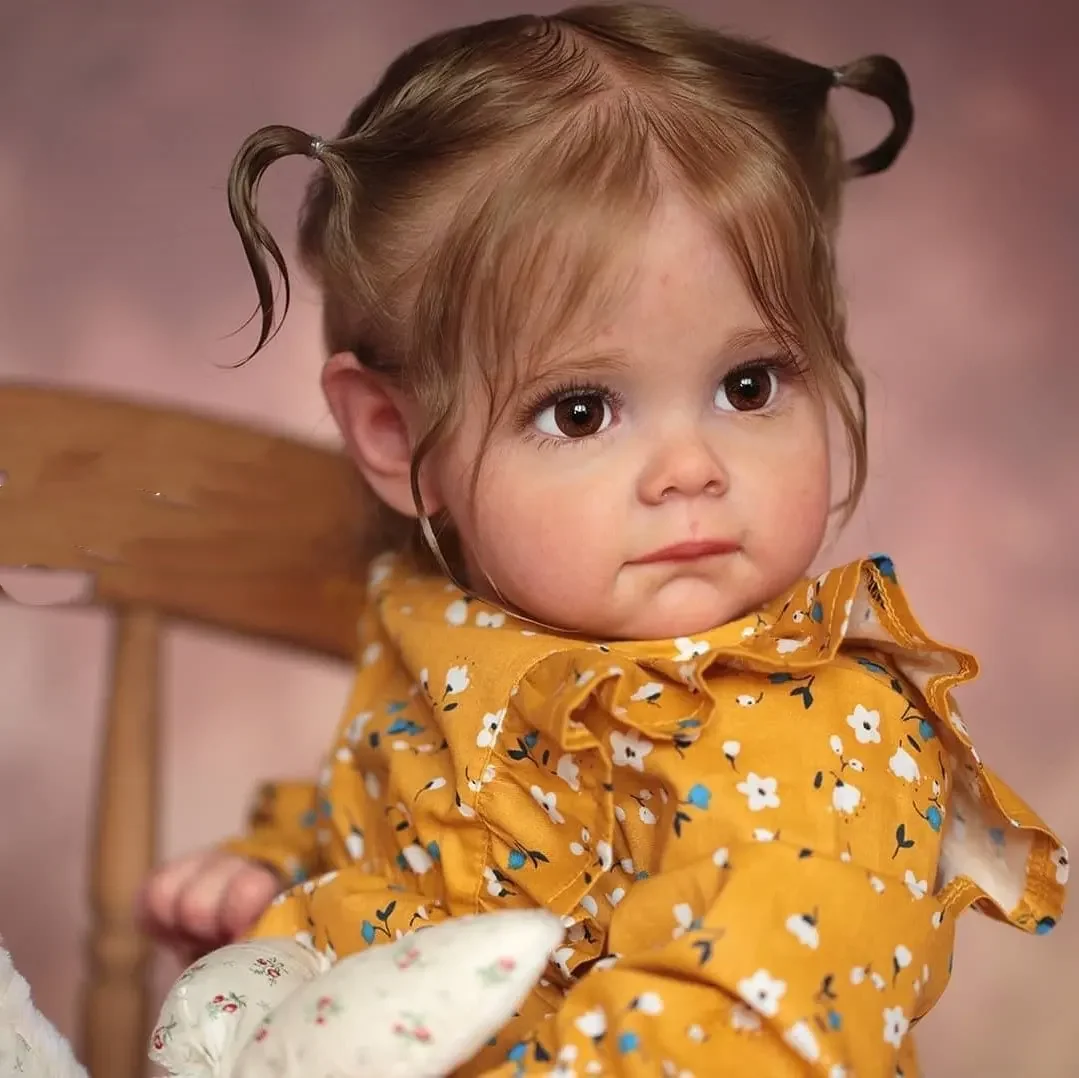 Muñeca reborn Maggie recién nacida artesanal de pelo enraizado 3D