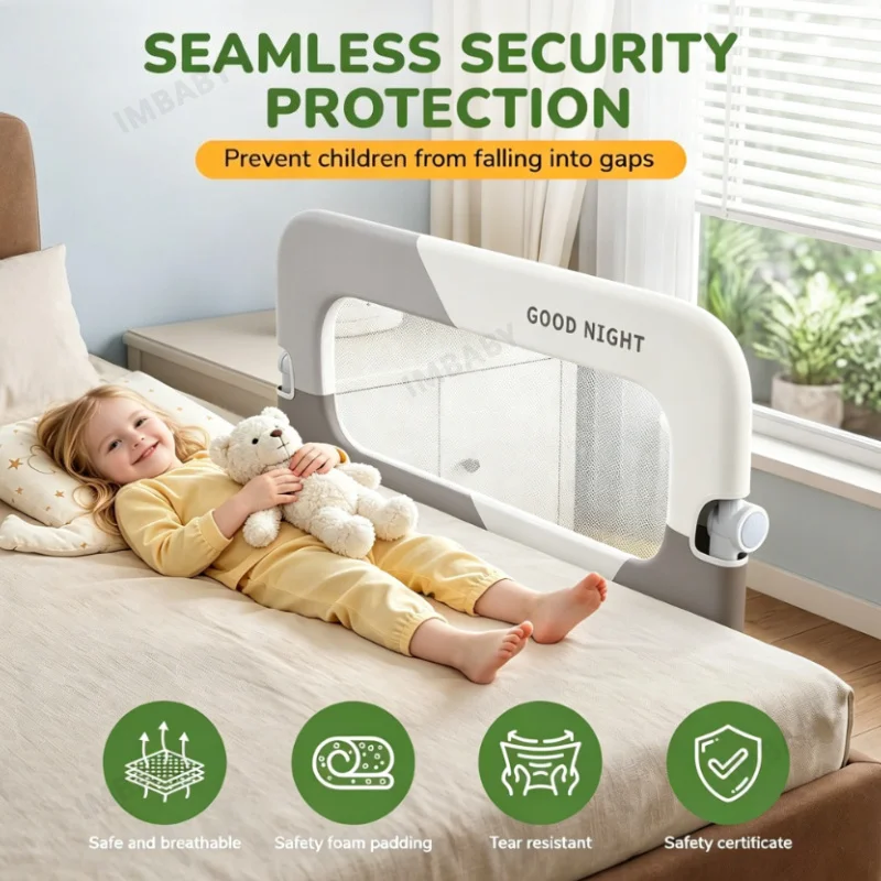 Barandilla de seguridad cama bebé IMBABY plegable anticaídas
