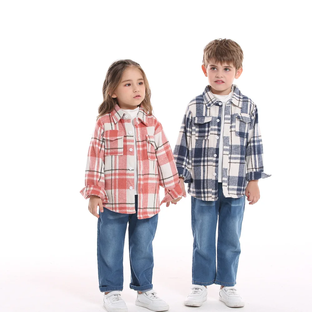 Camisa infantil a cuadros frontal