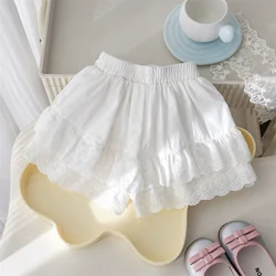 Pantalones cortos de verano para niña, estilo informal encaje