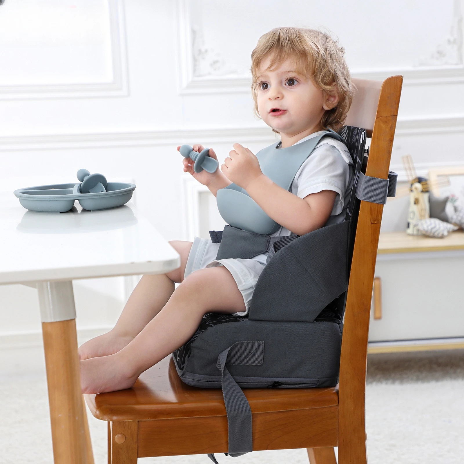Asiento elevador portátil plegable para bebés y niños pequeños - imagen 5