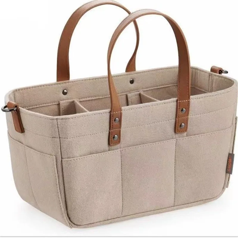 Bolsa de pañales de fieltro para cambiador con asa – Organizador - imagen 3