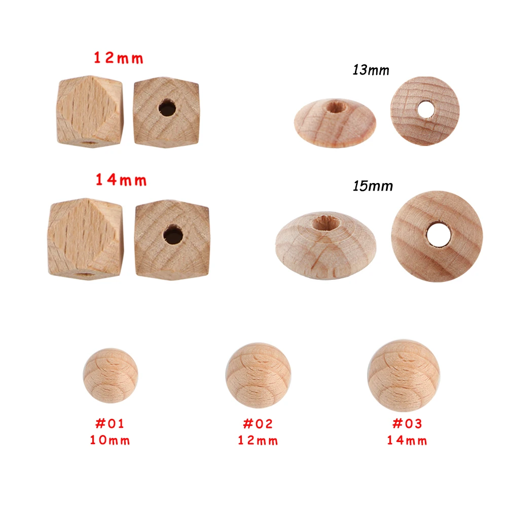 Cuentas de madera lentejas naturales para pulseras hechas a mano