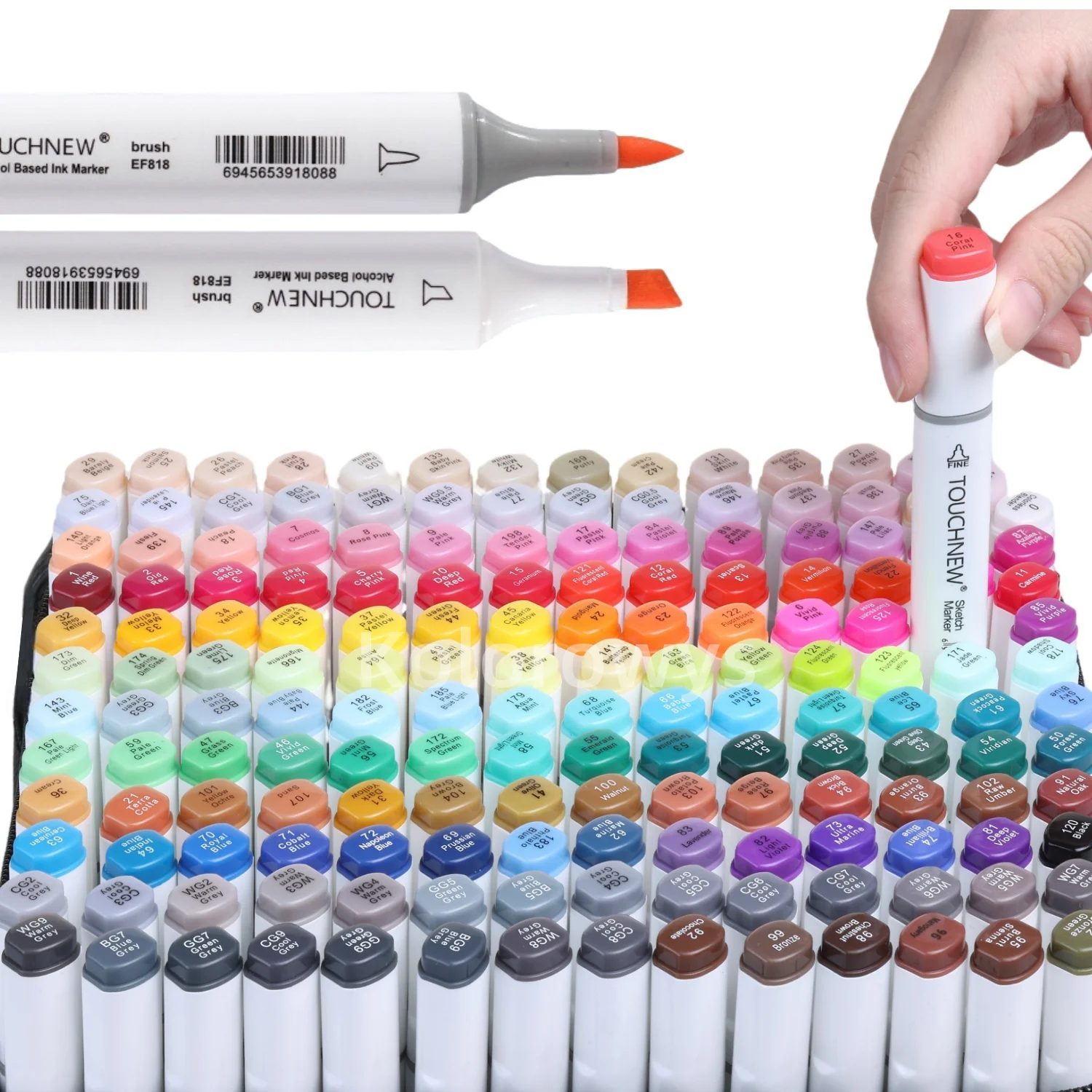 TOUCHNEW marcadores de alcohol con punta pincel suave para dibujo