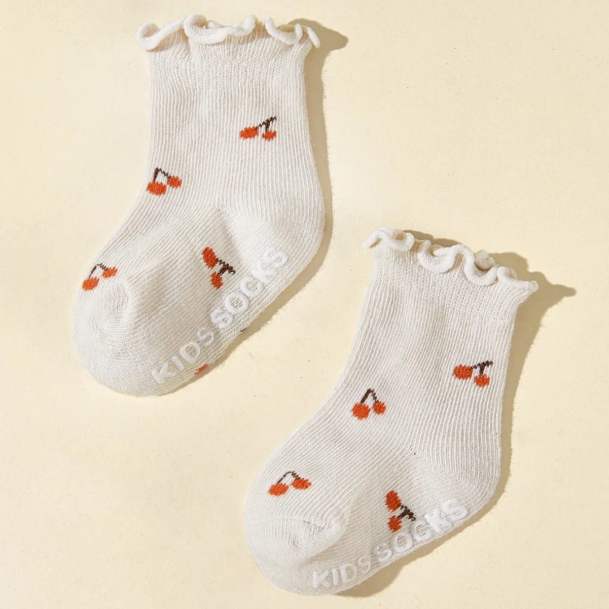 Calcetines para bebé recién nacido de algodón suave con cereza - imagen 2