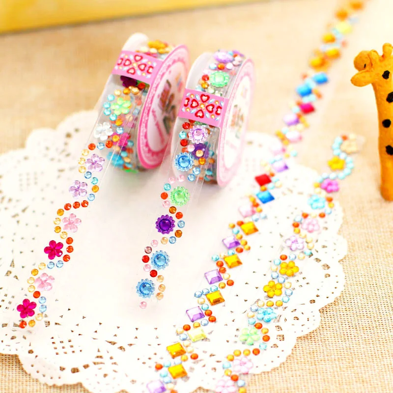 Cinta adhesiva de strass cristal para manualidades y álbum infantil - imagen 3