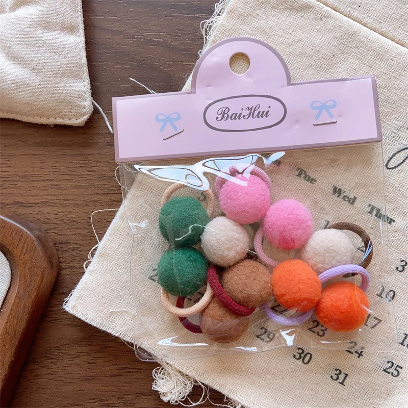Bandas elásticas para el pelo con botones y lazos a cuadros niñas - imagen 2