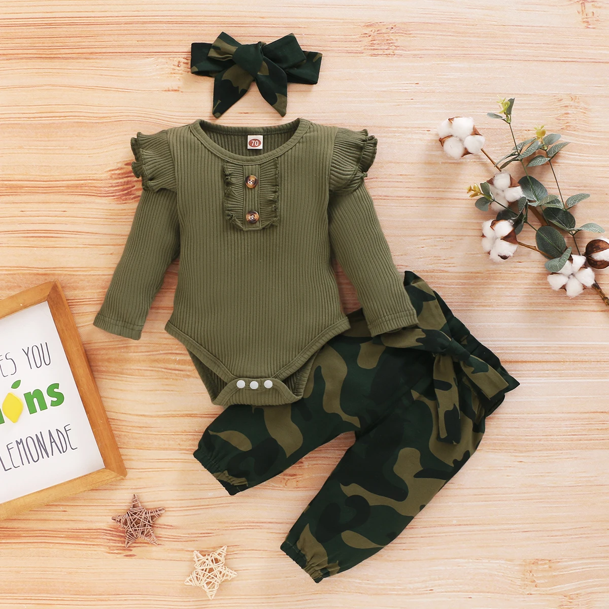 Conjunto de camuflaje completo con diadema