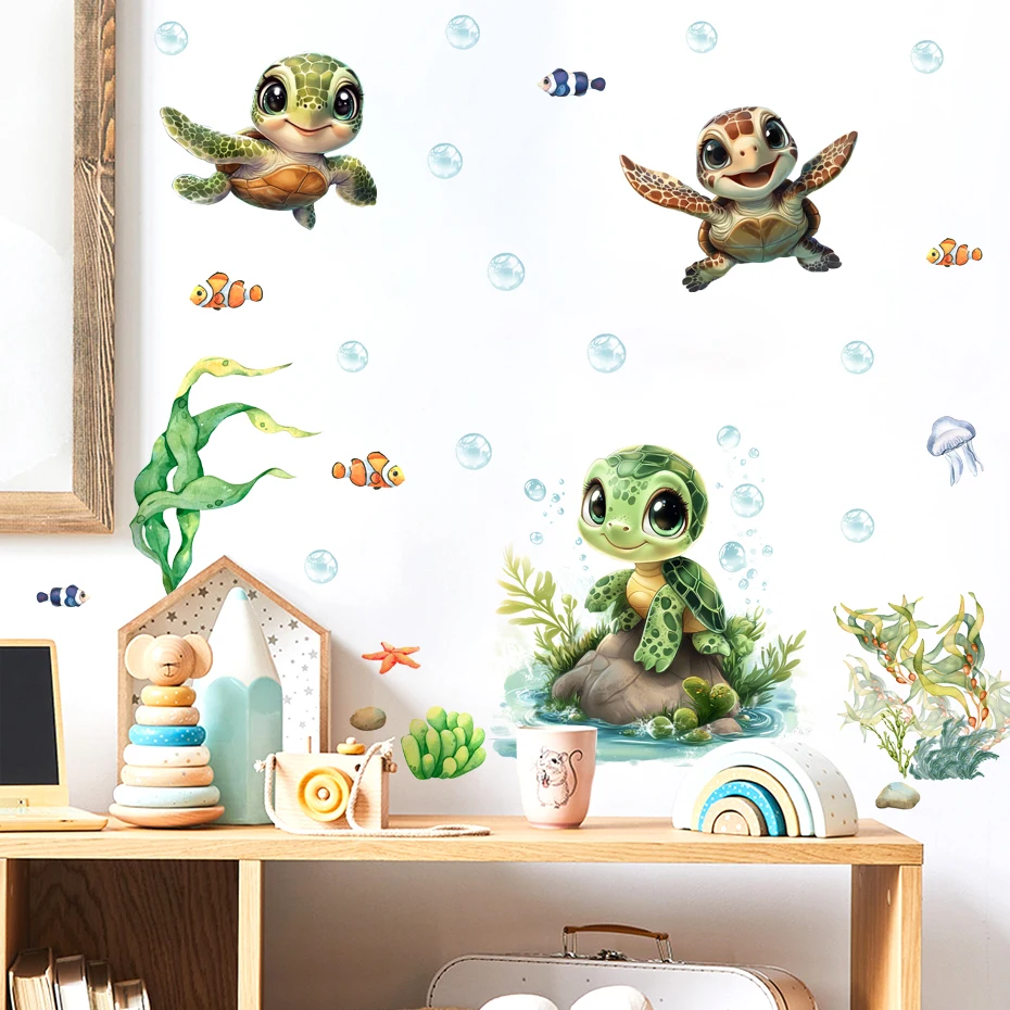 Pegatinas de pared Sea Life de tortuga impermeables PVC - imagen 5