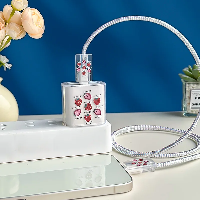 Protector de cable USB con funda antifricción de frutas - imagen 2