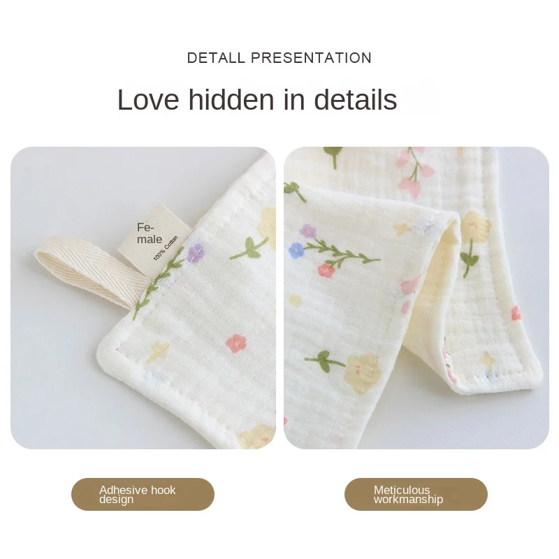 Toalla muselina bebé floral – Pañuelo absorbente recién nacido - imagen 4