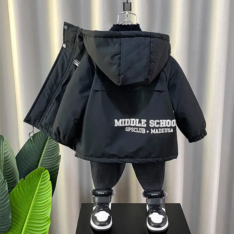 Abrigo de invierno con capucha grueso térmico para niños - imagen 4