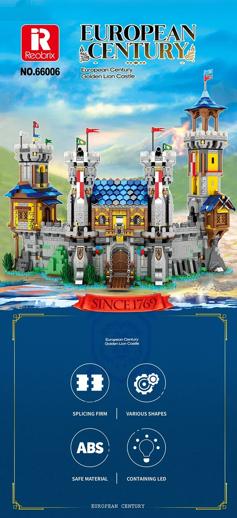 Detalle del castillo y elementos del modelo