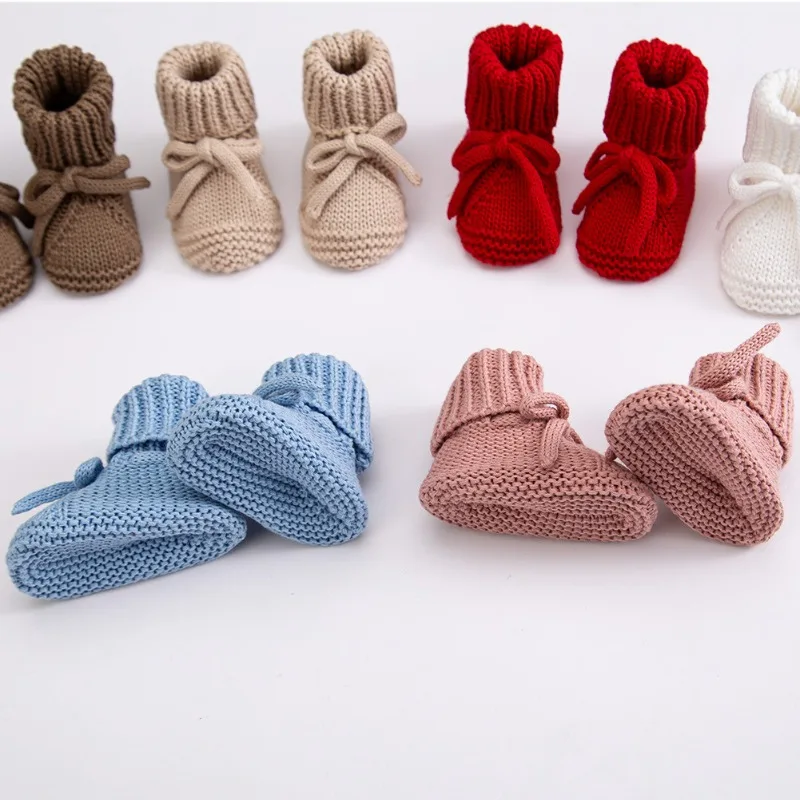 Zapatos de punto para bebé con lazos, ideales para gatear - imagen 3