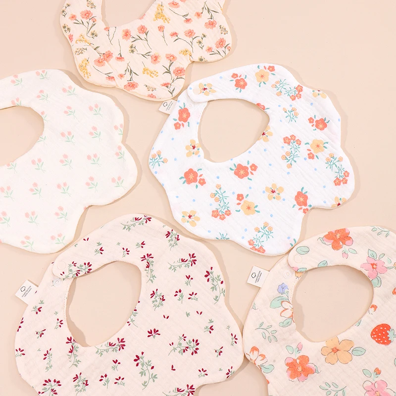 Baberos de algodón para bebé recién nacido – bandana floral pastoral - imagen 5