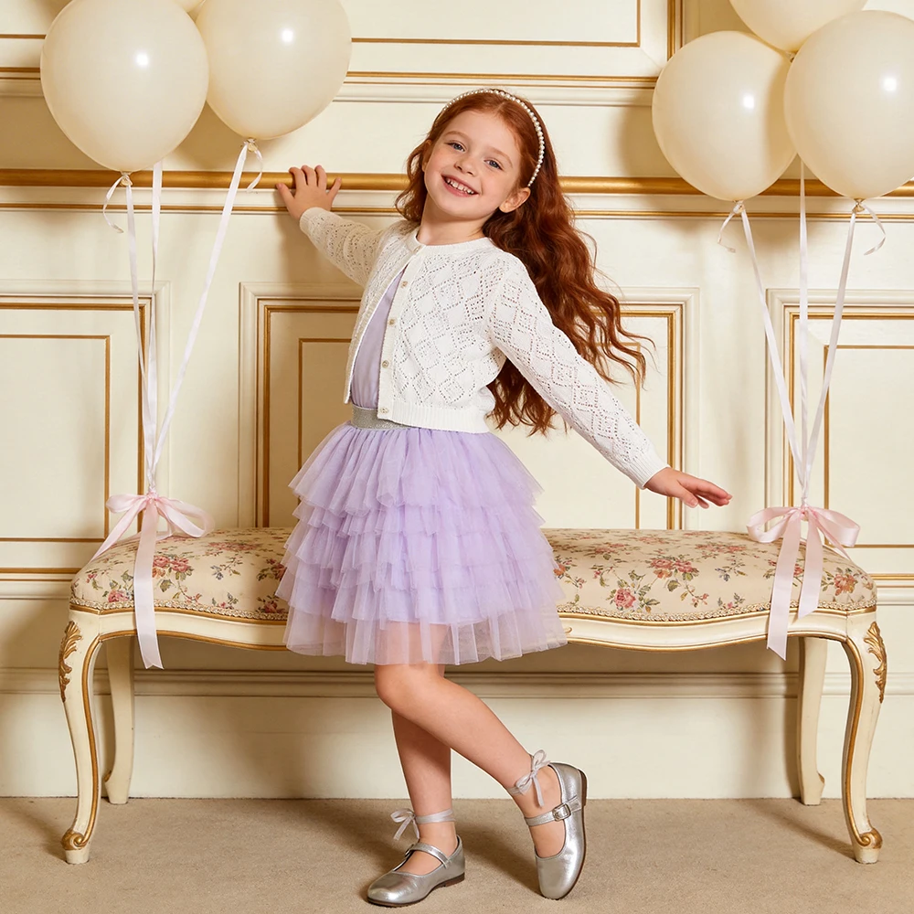 DXTON Falda princesa de tul con capas abullonadas para niñas - imagen 3