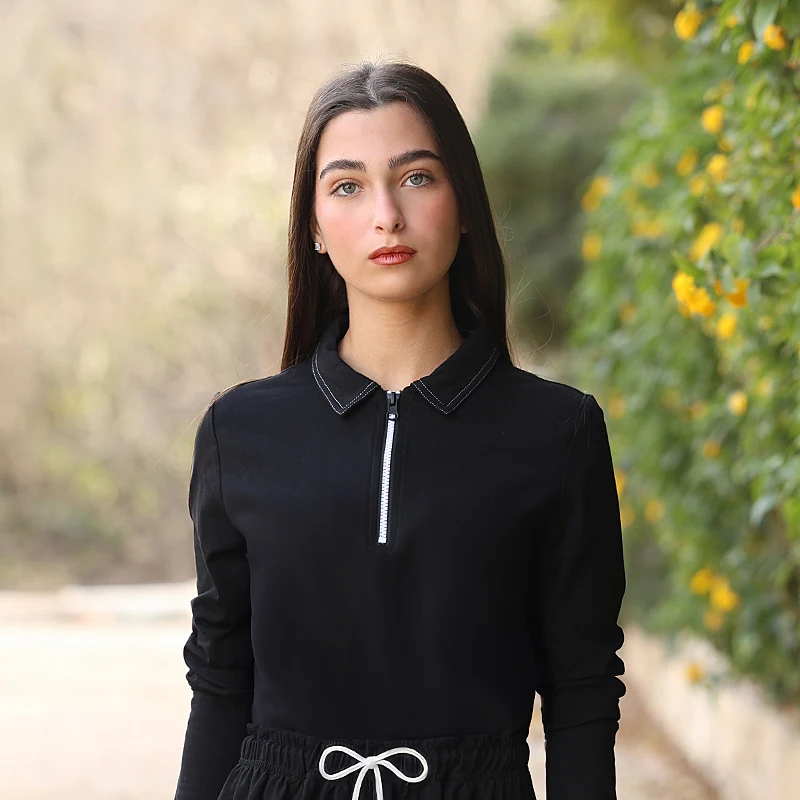 Conjunto juvenil sudadera felpa francesa con cremallera y falda larga - imagen 5