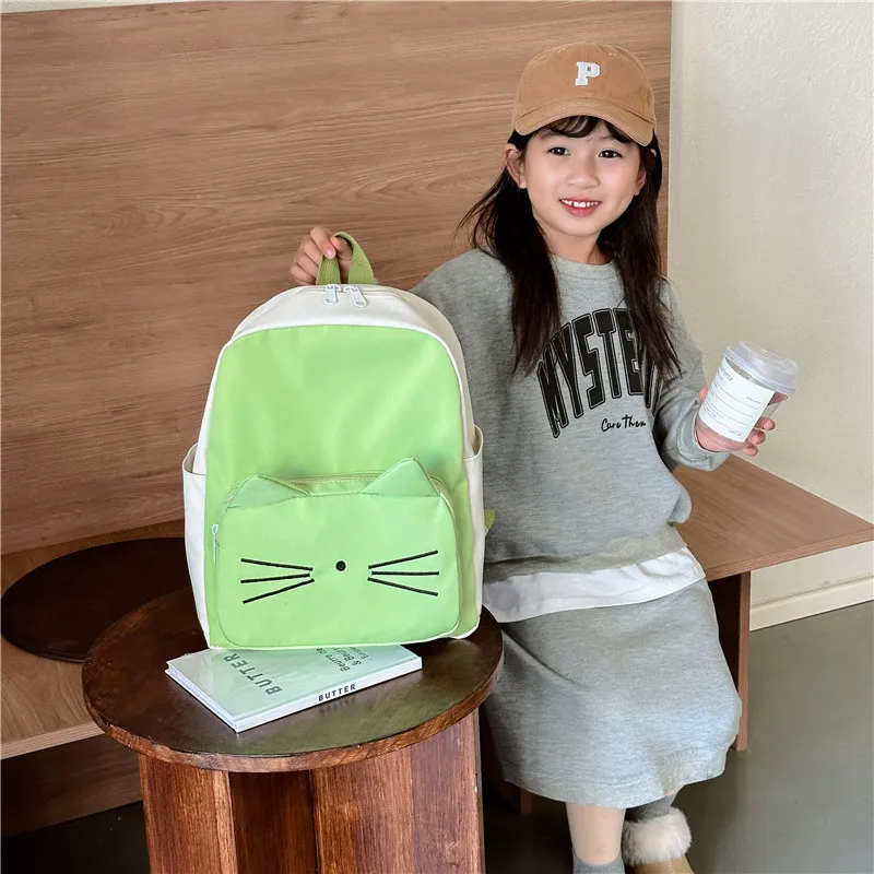Mochila infantil con dibujos de gatos - Estilo kawaii para niños - imagen 3