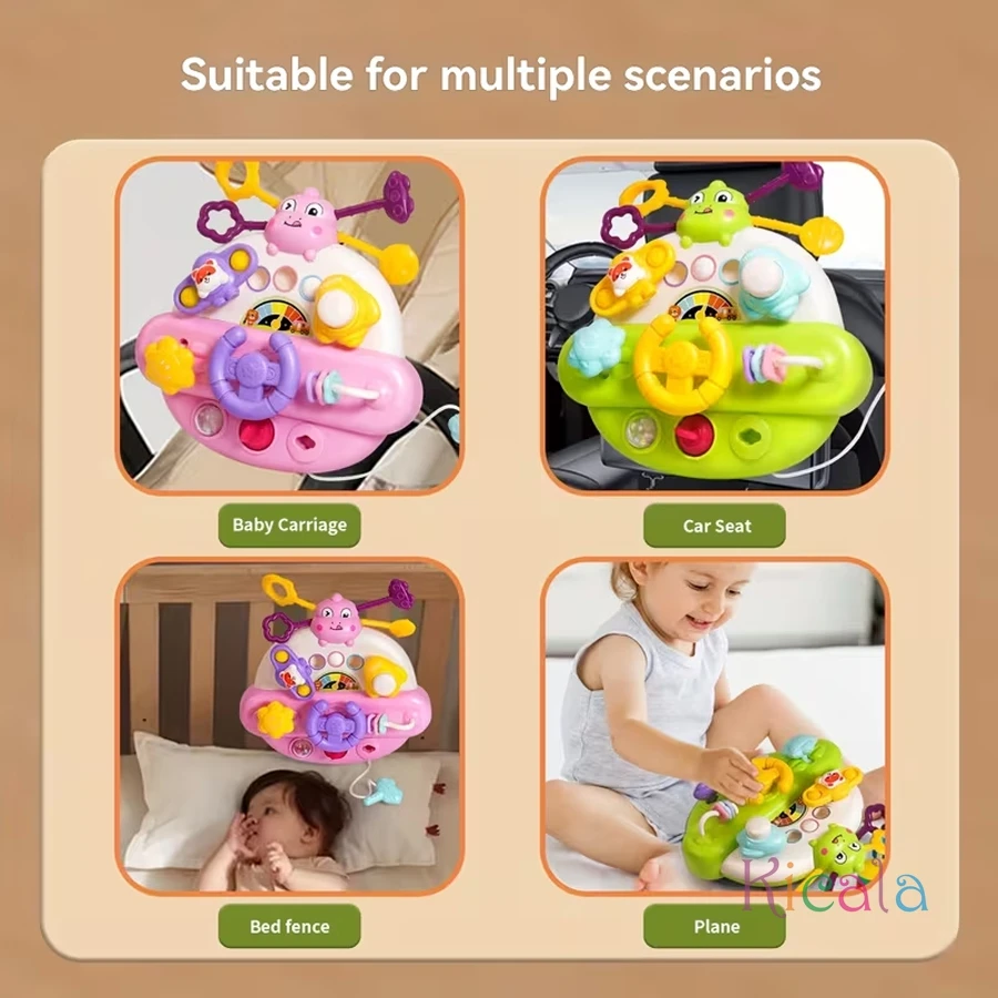 Volante de juguete interactivo para bebé con arrastre y giros - imagen 4