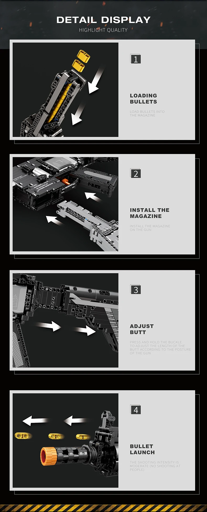 Rifle M416 de bloques montado y listo para jugar