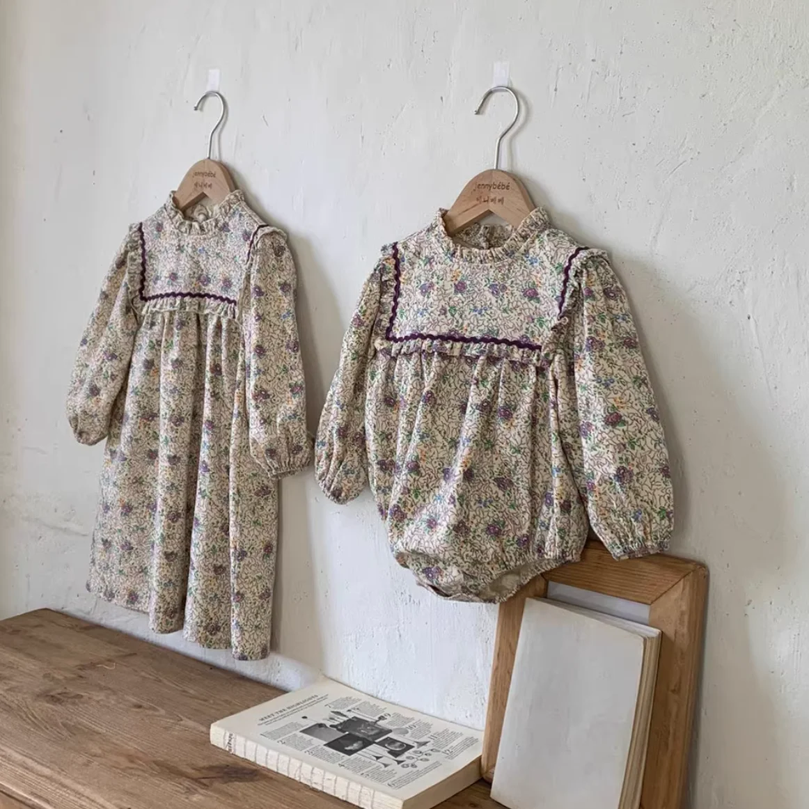 Vestido niña floral de primavera manga larga estilo vintage - imagen 4