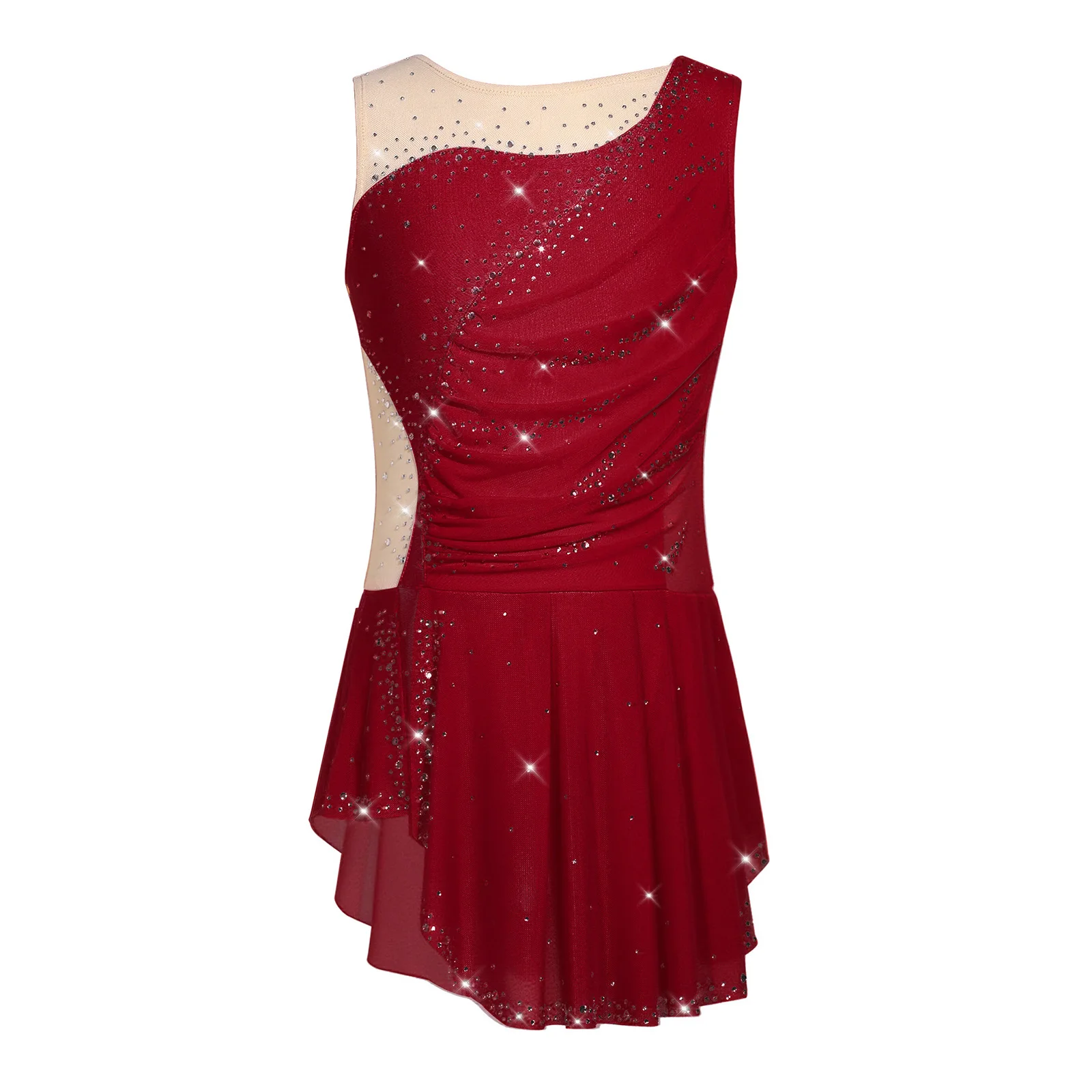 Vestido de ballet sin mangas para niñas con pedrería brillante - imagen 2