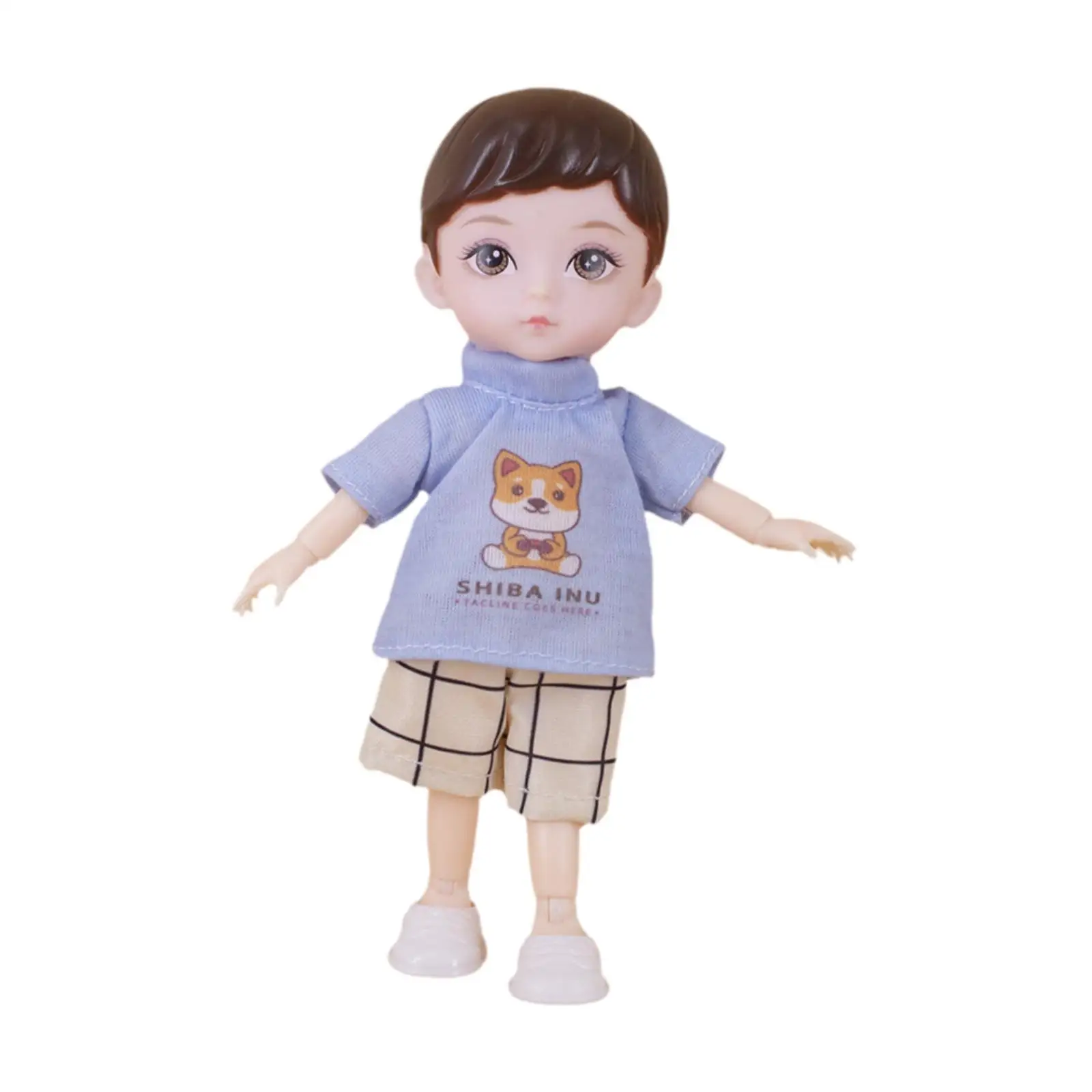 Muñeca articulada de niño con pelo corto y ojos marrones - imagen 3