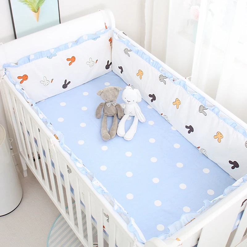 Pack parachoques acolchados de algodón lavable para cuna de bebé – Estilo infantil - imagen 5
