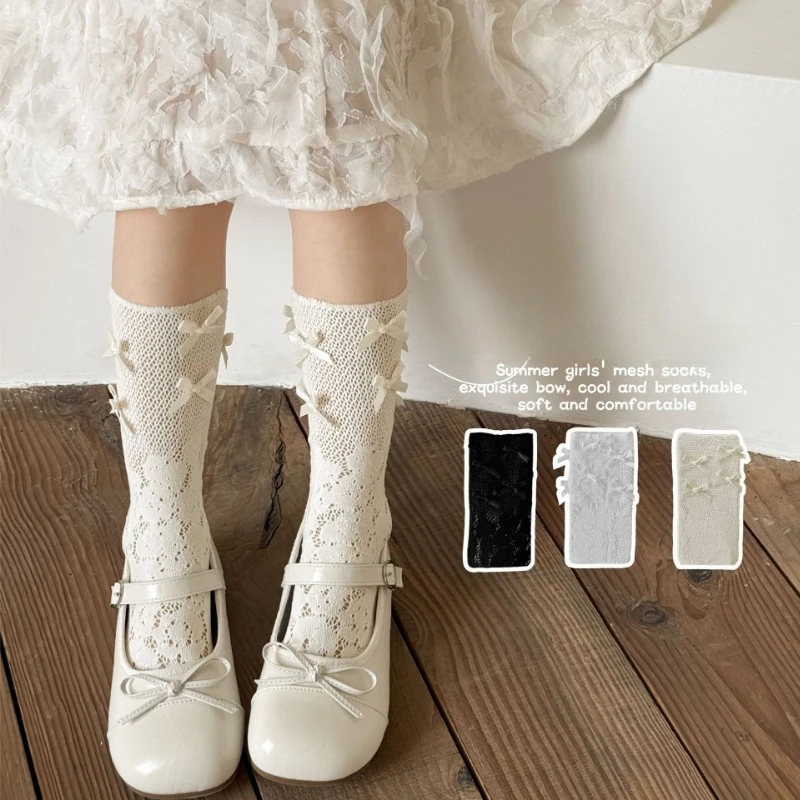 Calcetines altos finos de verano para niña – jacquard princesa - imagen 5