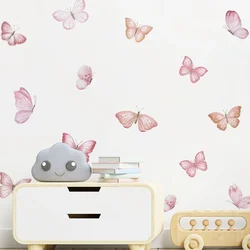 Pegatinas de pared acuarela de globos aerostáticos y mariposas