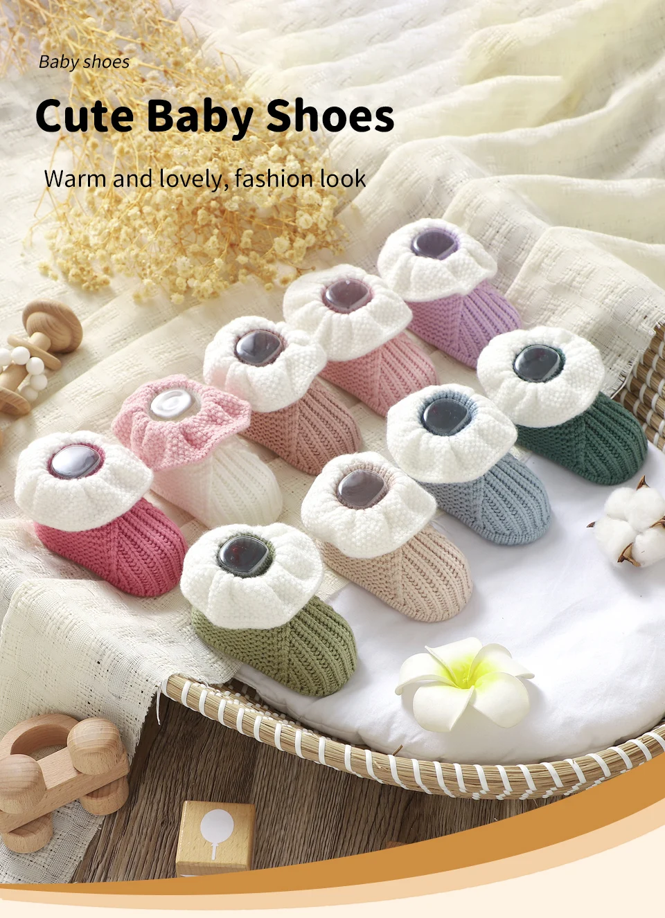 Zapatos de cuna color sólido para bebé recién nacido