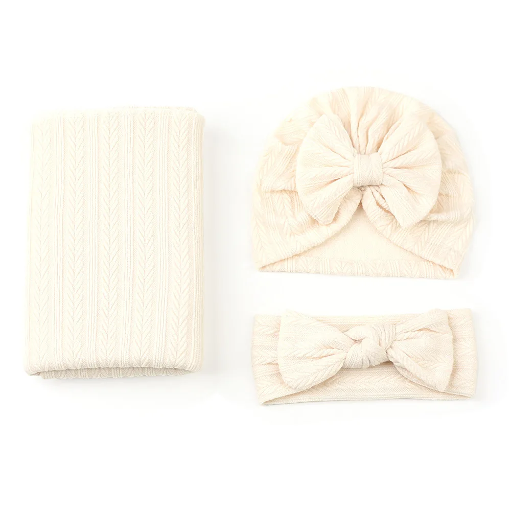 Manta envolvente con gorro y diadema de diseño trigo para bebés - imagen 2