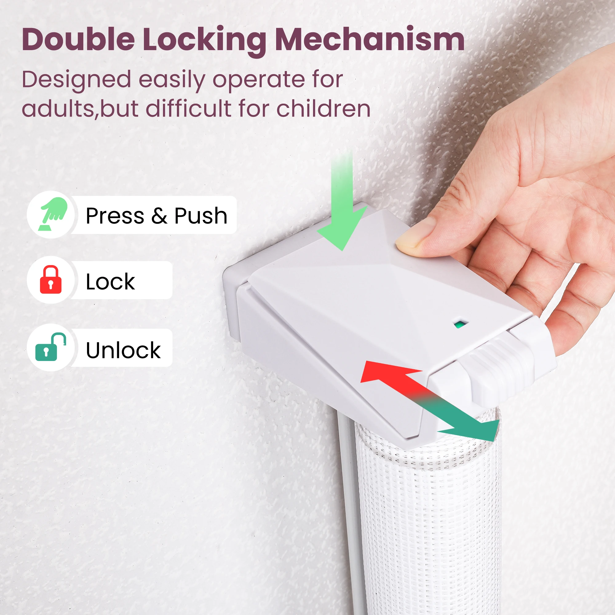 PANGDUBE Puerta de seguridad retráctil sin perforar para bebés - imagen 5