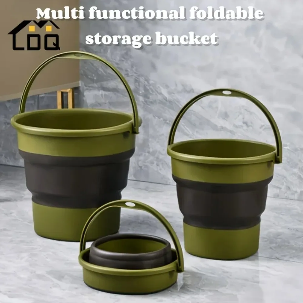 Cubo plegable con asa para playa, camping y pesca - imagen 3