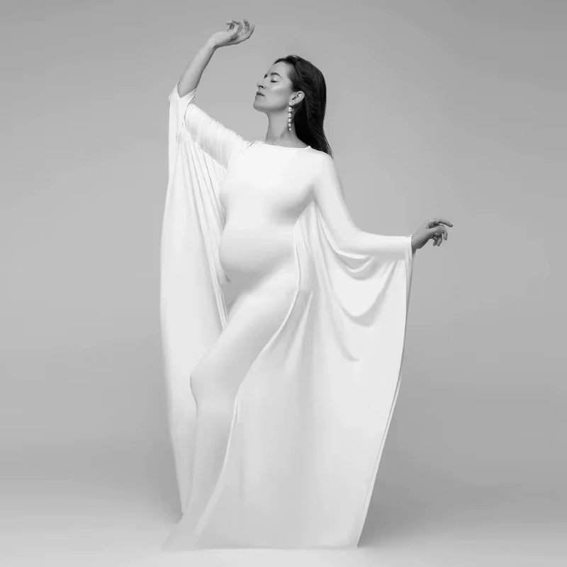 Vestido de maternidad elástico tipo bata para fotografía - imagen 4