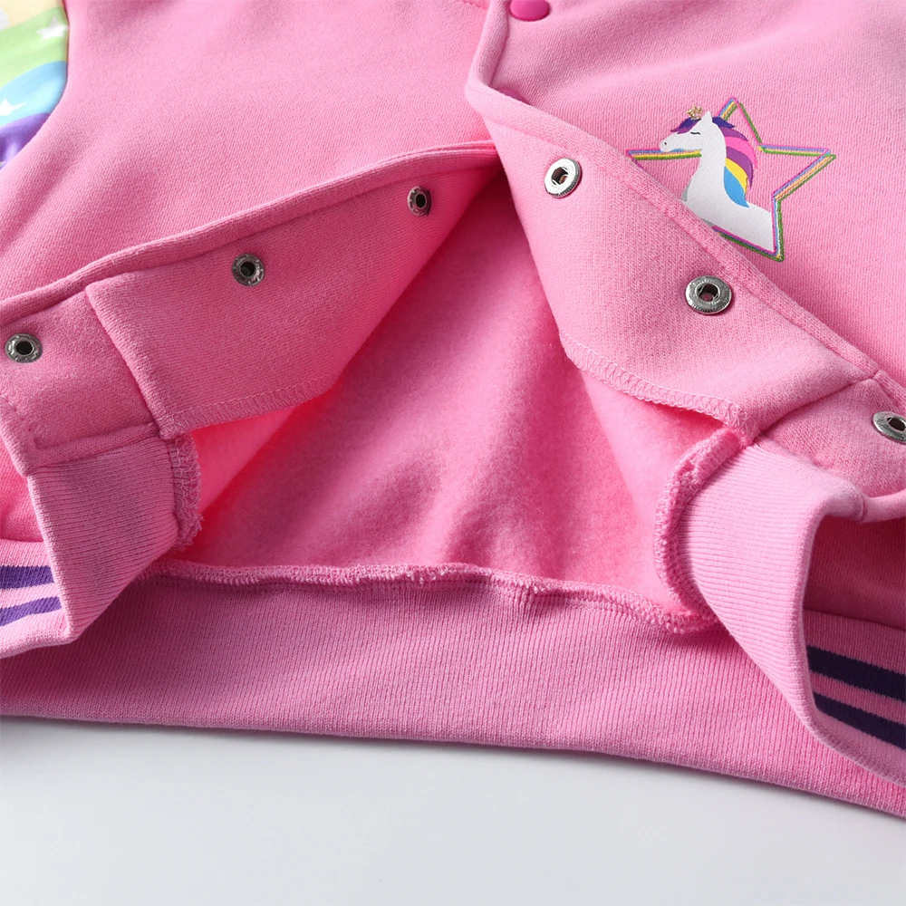 DXTON Chaqueta de béisbol infantil cálida con unicornio para invierno - imagen 4