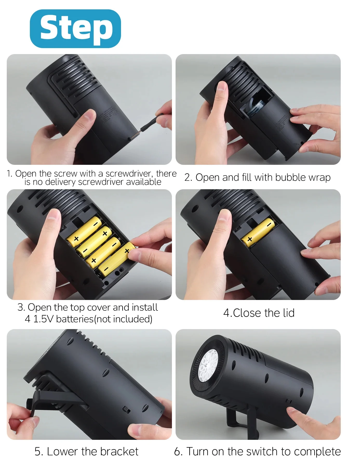 Máquina de burbujas eléctrica portátil con luz para fiestas - imagen 4