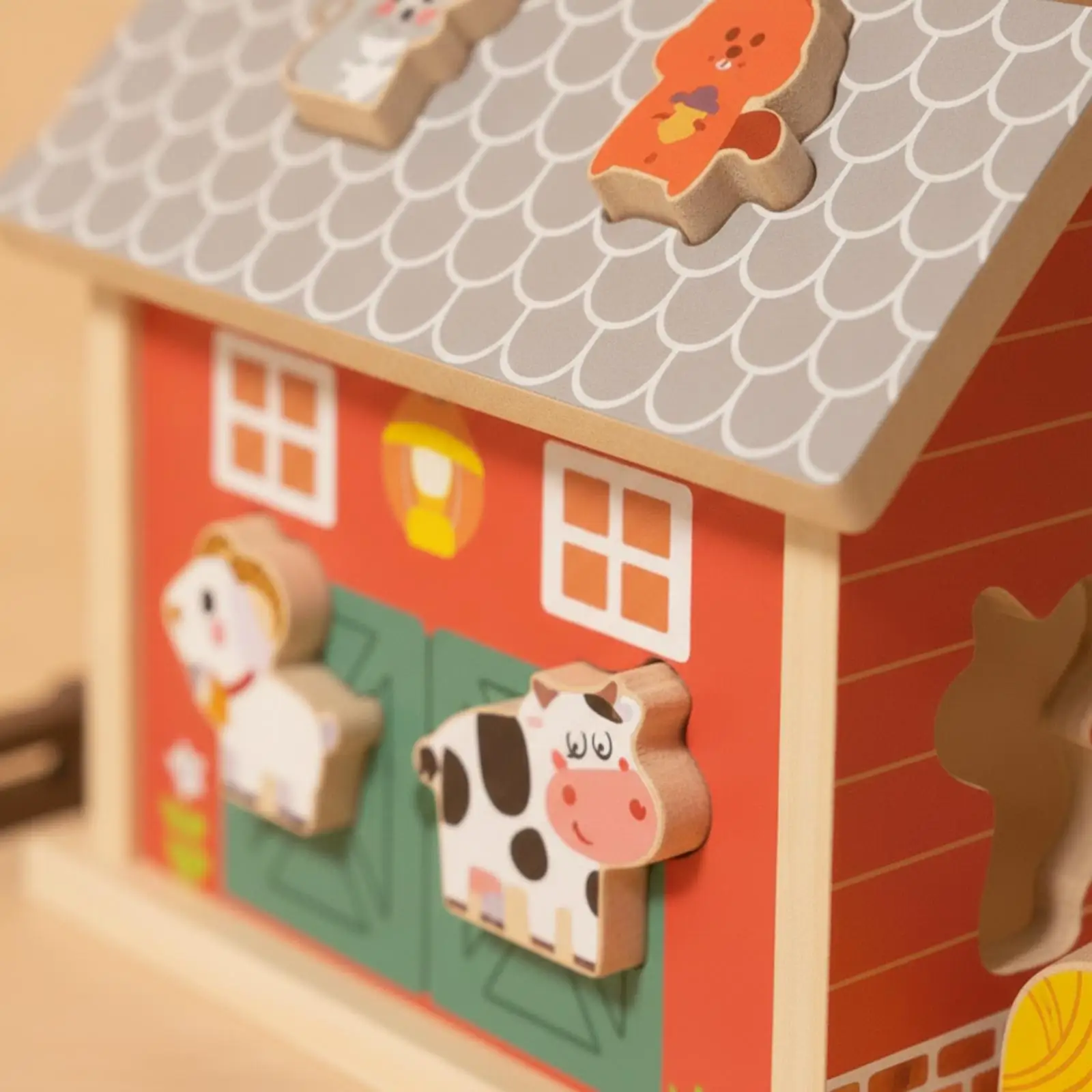Rompecabezas de madera encajable multicolor Casa de Campo infantil - imagen 5