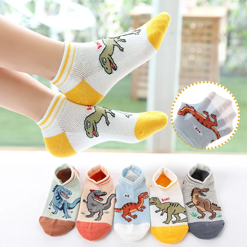 Calcetines dinosaurio para niños - Algodón suave y transpirables
