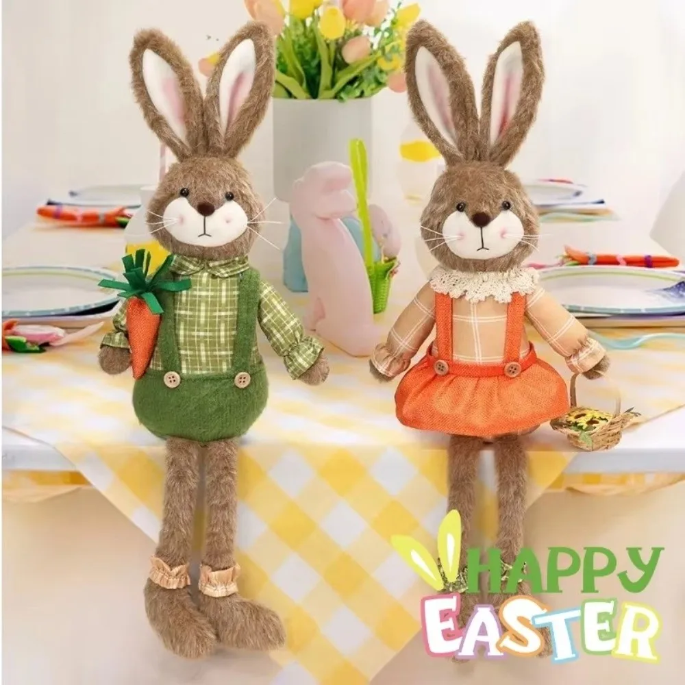 Adorno de Pascua de peluche conejo de patas largas - imagen 5