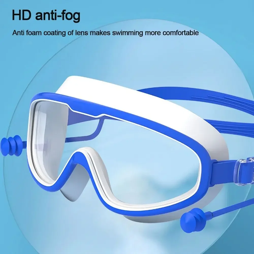 Gafas de natación antivaho montura grande con tapones infantiles - imagen 4