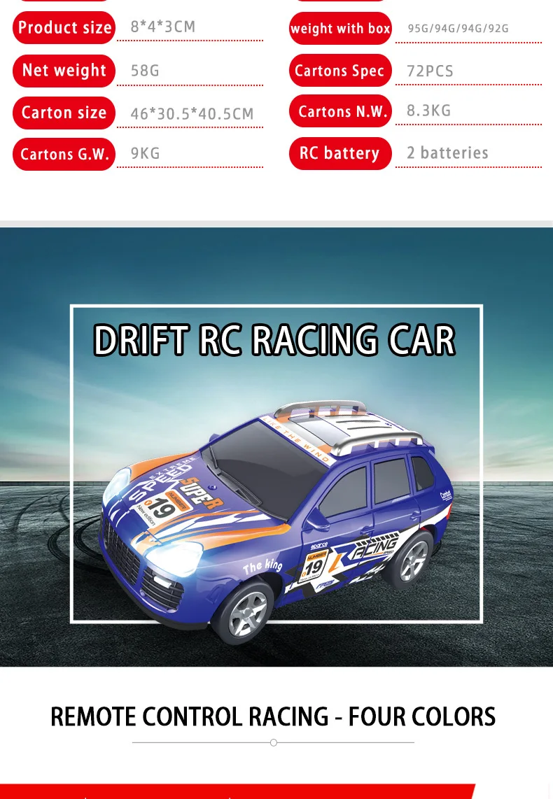 Detalle de las luces LED del coche RC Coke