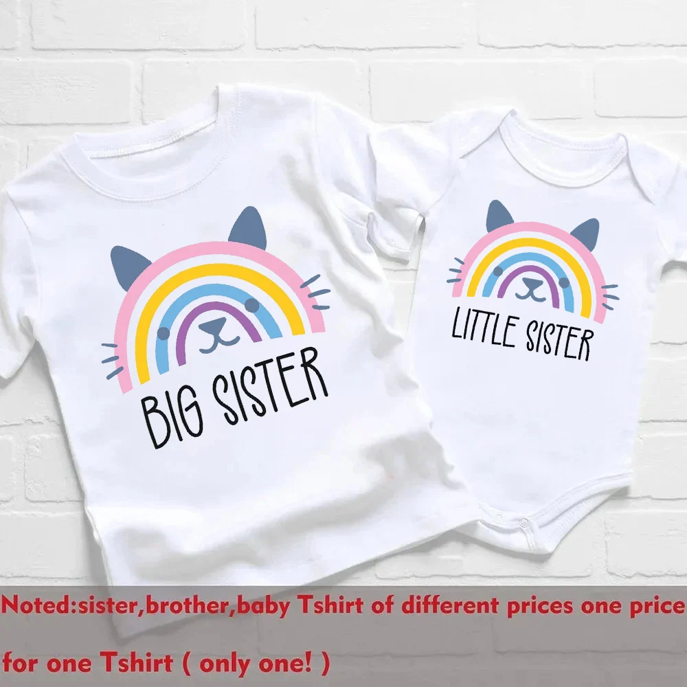 Conjunto a juego arcoíris para hermanas: body y camisetas - imagen 3